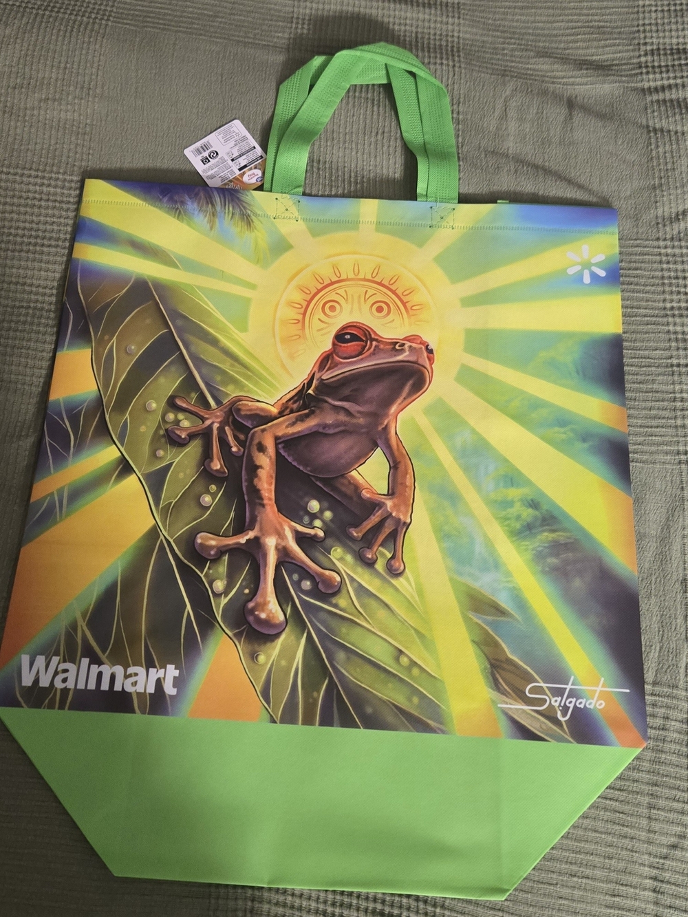Green Coqui Frog Reusable Tote Bag - Pets Reptile Design